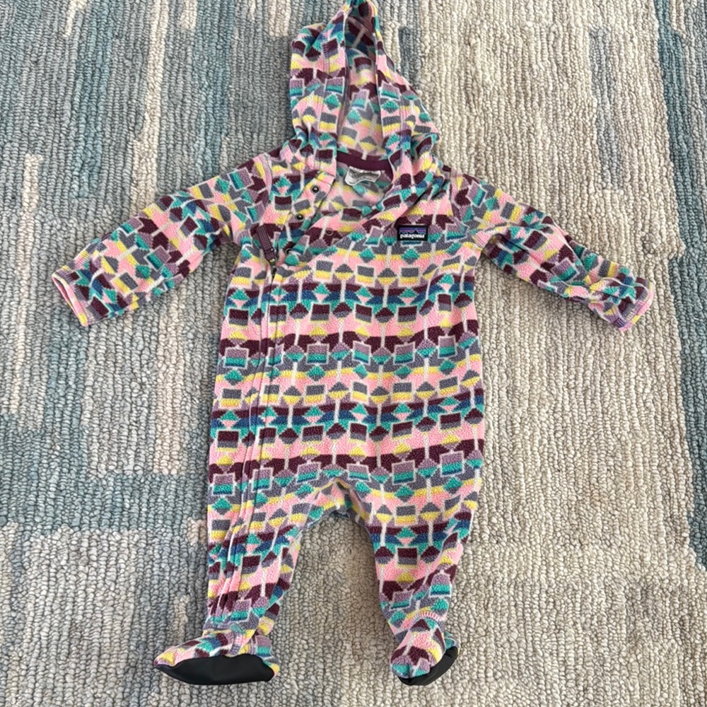 Patagonia Pink and Blue Footies One Piece